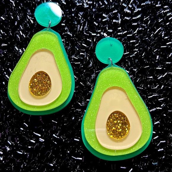 Fun Avocado Post Drop  Earring - Picture 1 of 13